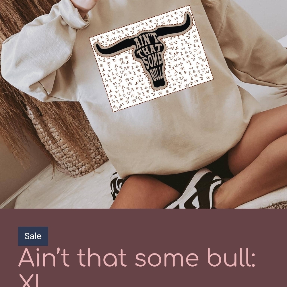 Beige Bull Graphic Sweatshirt